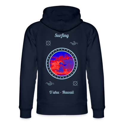 NEUNEU 24.09.24 Taijn Toriijn "Surfing O´ahu" - Unisex Bio-Hoodie - Dunkle Farben - Navy