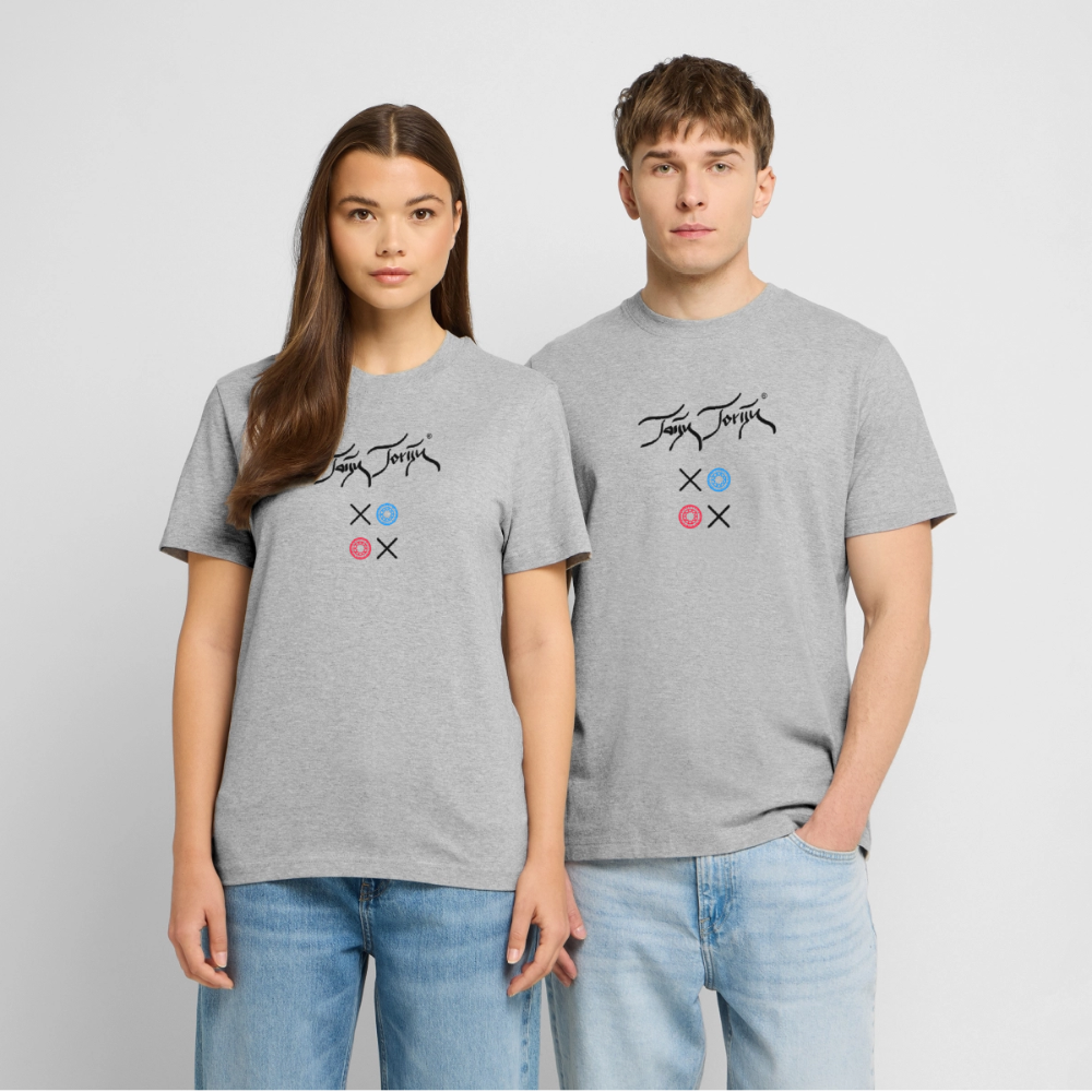 20.03.26 Taijn Torijn "Kisses & Hugs" - Stanley/Stella RELAXED FIT Unisex Bio Rundhals-T-Shirt - Helle Farben - Grau meliert