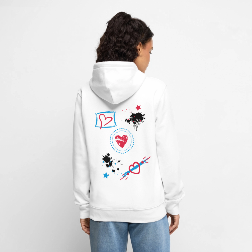 18.03.26 Taijn Torijn - "Stars & Love 2"  - Unisex Premium Bio Zip - Weiß & Grau - Weiß