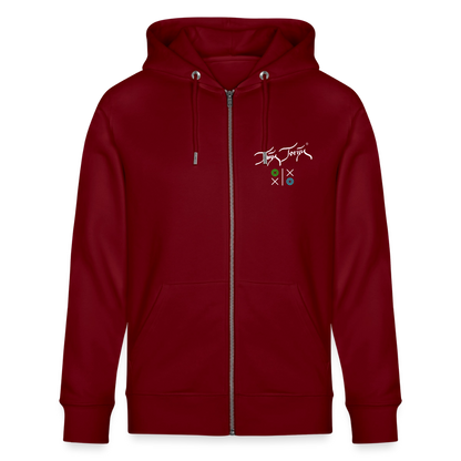 20.03.26 Taijn Torijn "Hugs N Kisses"- StanleyStella-Unisex Bio ZIP Hoodie - Dunkle Farben - Burgunderrot