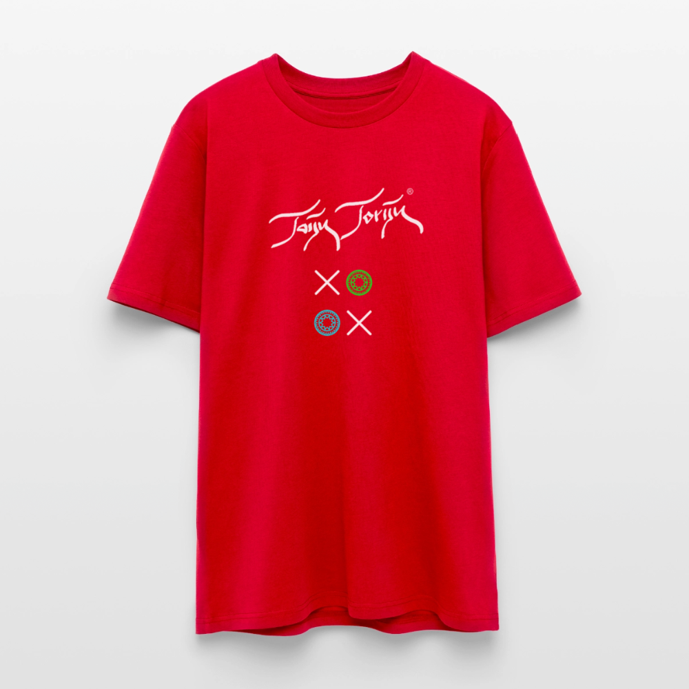 20.03.26 Taijn Torijn "Kisses & Hugs" - Stanley/Stella Unisex Bio Rundhals-T-Shirt - Dunkle Farben - Rot