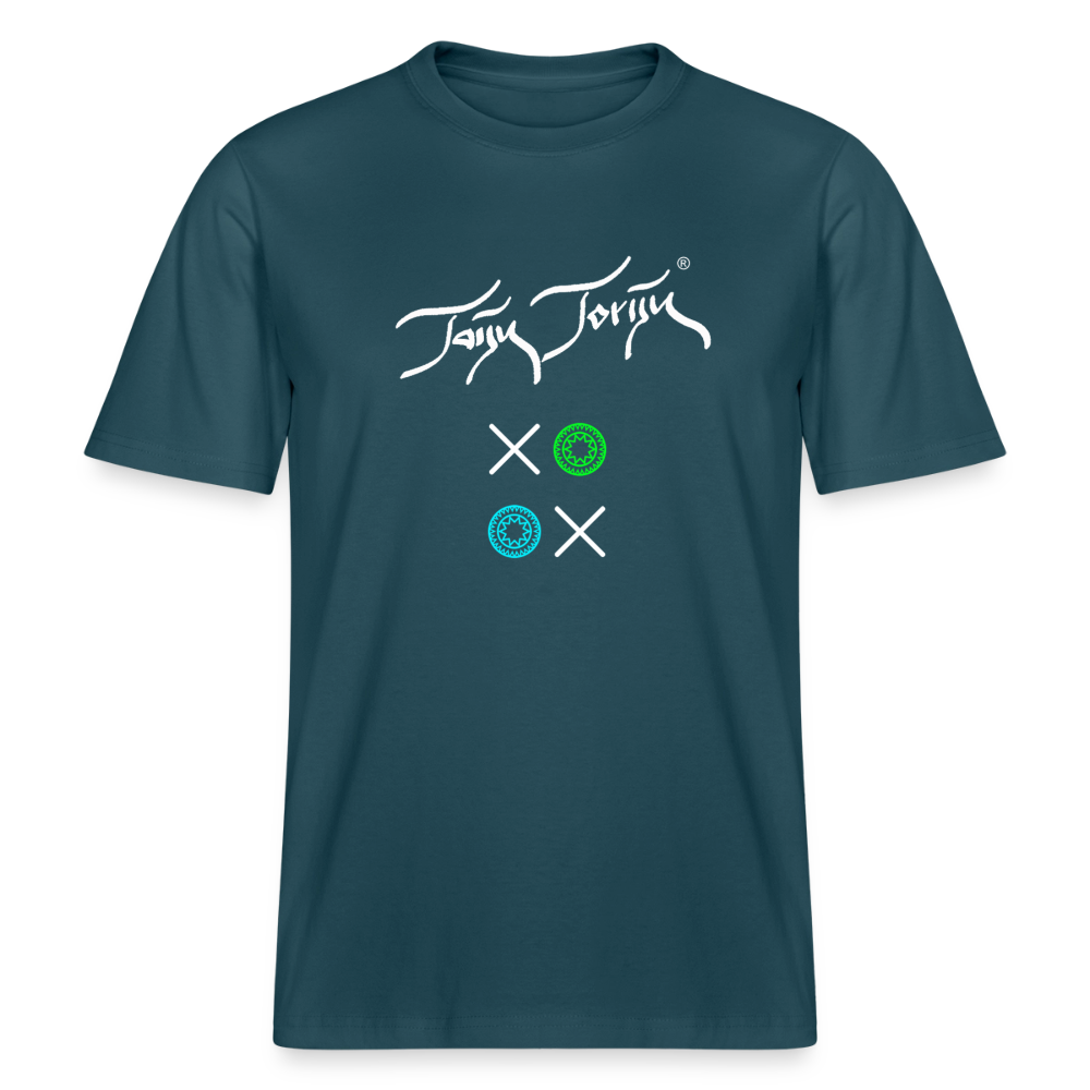 20.03.26 Taijn Torijn "Kisses & Hugs" - Stanley/Stella RELAXED FIT Unisex Bio Rundhals-T-Shirt - Dunkle Farben - Dunkles Petrol