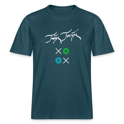 20.03.26 Taijn Torijn "Kisses & Hugs" - Stanley/Stella RELAXED FIT Unisex Bio Rundhals-T-Shirt - Dunkle Farben - Dunkles Petrol