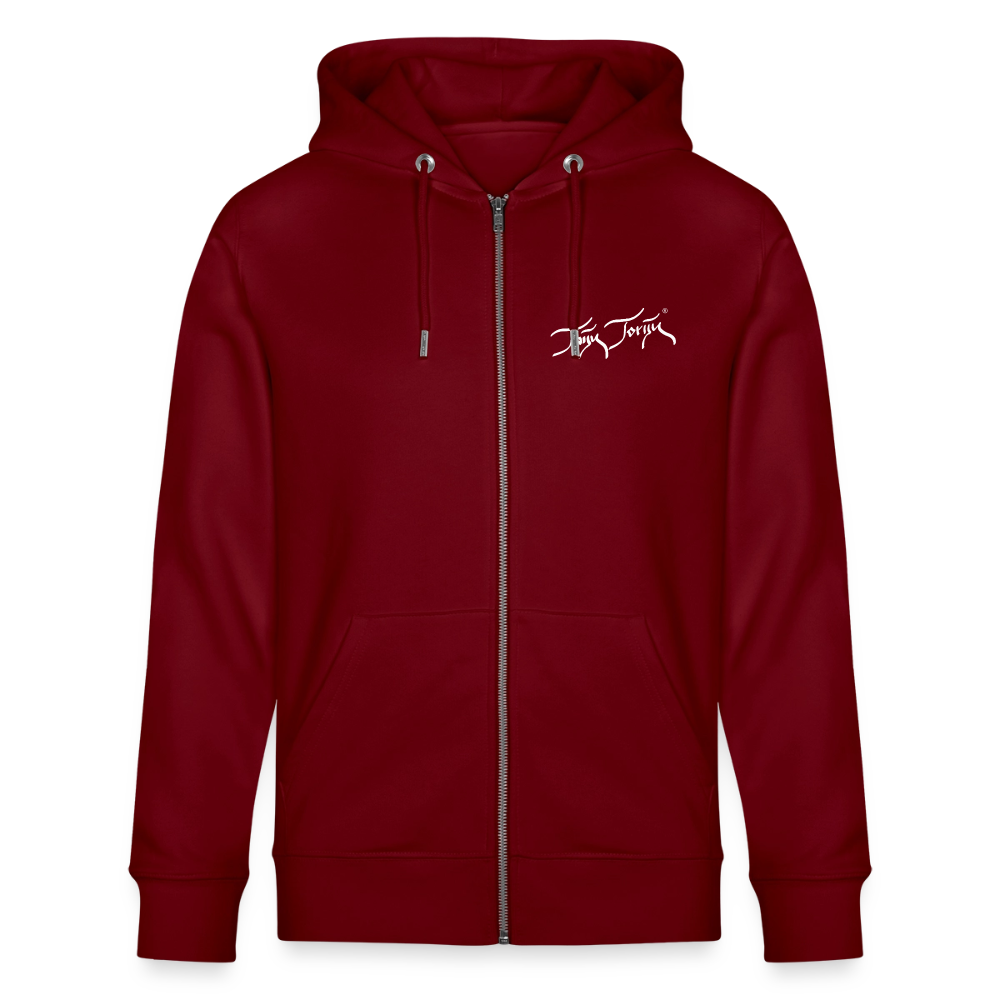 04.03.26 Taijn Toriijn "Surfing North Shore" - StellaStanley-Unisex Bio-ZIP-Hoodie - dunkle Farben - Burgunderrot