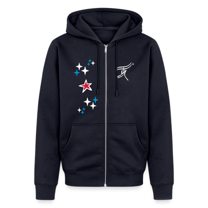 18.03.26 Taijn Torijn - "Stars & Love 2"  - Unisex Premium Bio Zip-Hoodie - Dunkle Farben - Navy