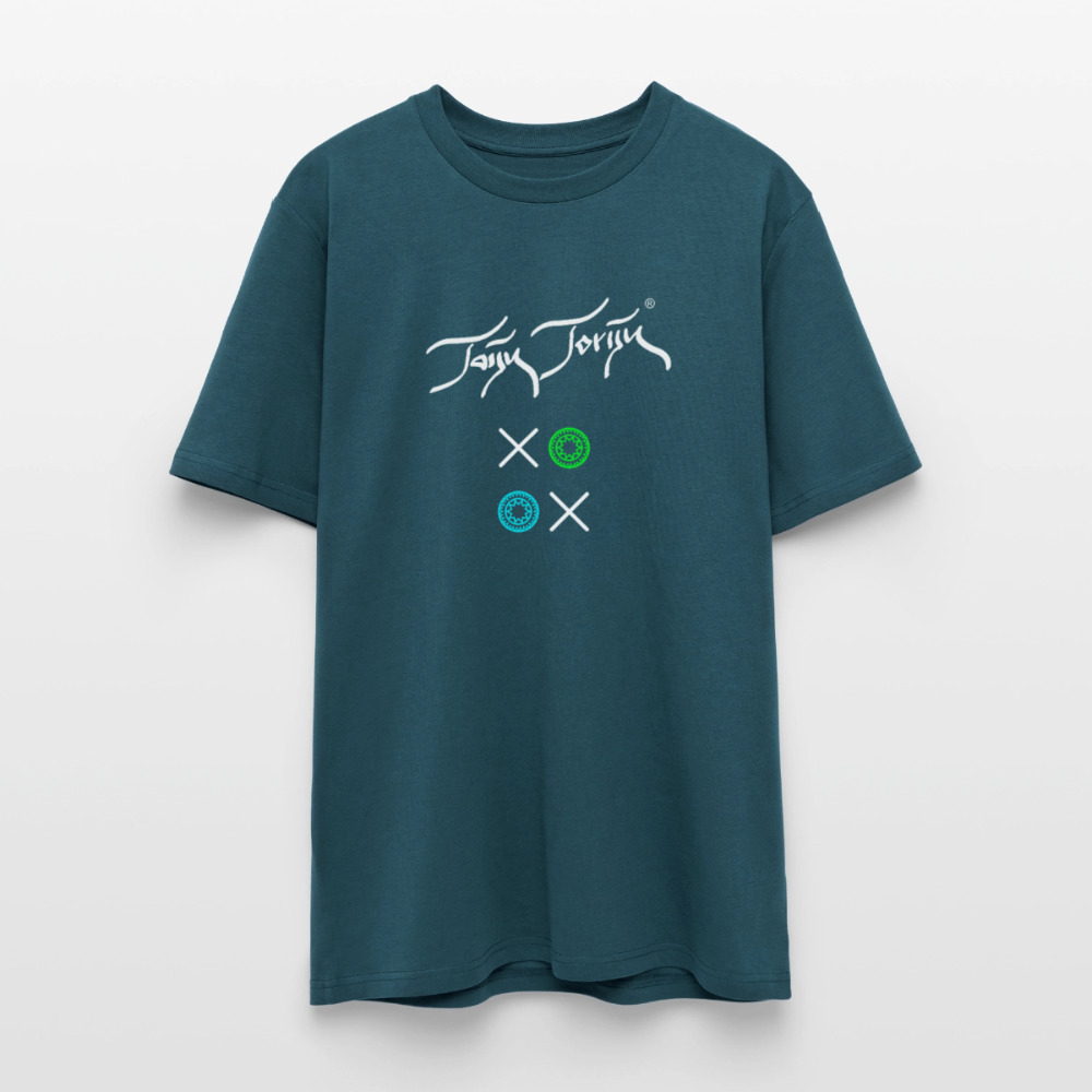 20.03.26 Taijn Torijn "Kisses & Hugs" - Stanley/Stella Unisex Bio Rundhals-T-Shirt - Dunkle Farben - Dunkles Petrol