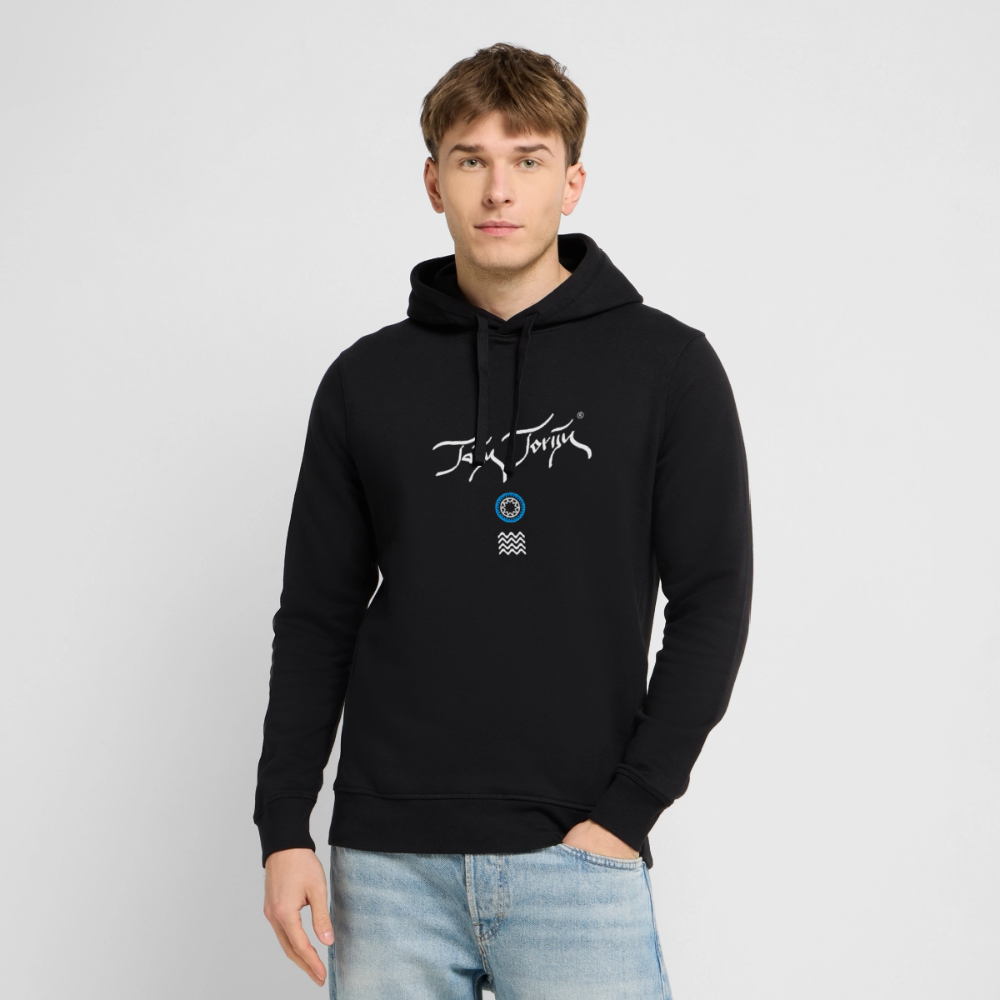 04.03.26 Taijn Toriijn "Surfing North Shore" - Unisex Bio-Hoodie - dunkle Farben - Schwarz