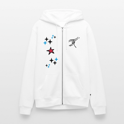 18.03.26 Taijn Torijn - "Stars & Love 2"  - Unisex Premium Bio Zip - Weiß & Grau - Weiß