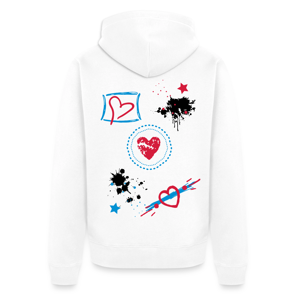 18.03.26 Taijn Torijn - "Stars & Love 2"  - Unisex Premium Bio Zip - Weiß & Grau - Weiß
