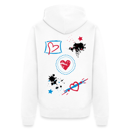 18.03.26 Taijn Torijn - "Stars & Love 2"  - Unisex Premium Bio Zip - Weiß & Grau - Weiß