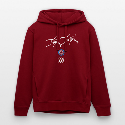 04.03.26 Taijn Toriijn "Surfing North Shore" - Unisex Bio-Hoodie - dunkle Farben - Burgunderrot