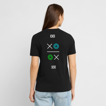 20.03.26 Taijn Torijn "Kisses & Hugs" - Stanley/Stella Unisex Bio Rundhals-T-Shirt - Dunkle Farben - Schwarz