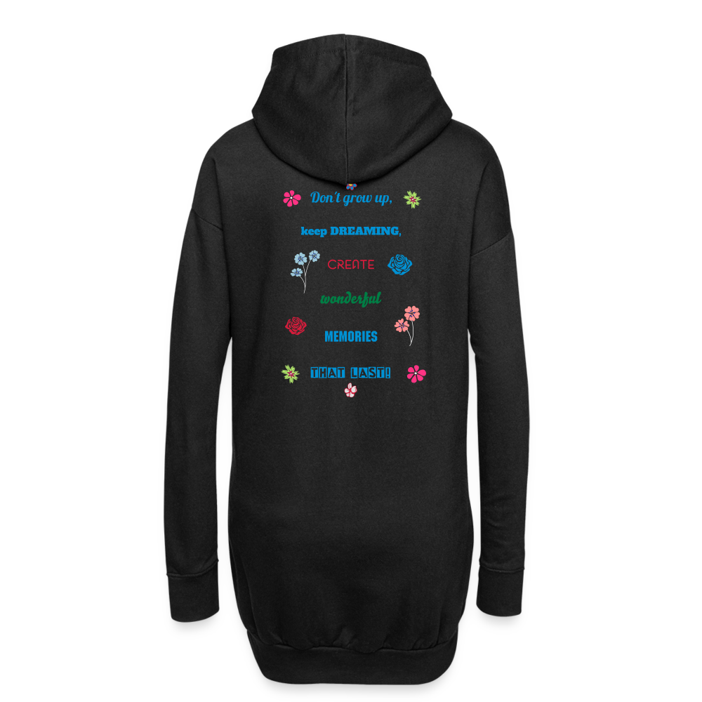 11.09.24 - II TaijnTorijn -"Memories that last." - Damen Hoodie Kleid - Schwarz - Schwarz