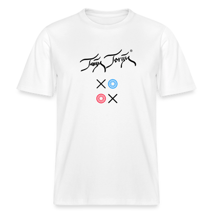 20.03.26 Taijn Torijn "Kisses & Hugs" - Stanley/Stella RELAXED FIT Unisex Bio Rundhals-T-Shirt - Helle Farben - Weiß