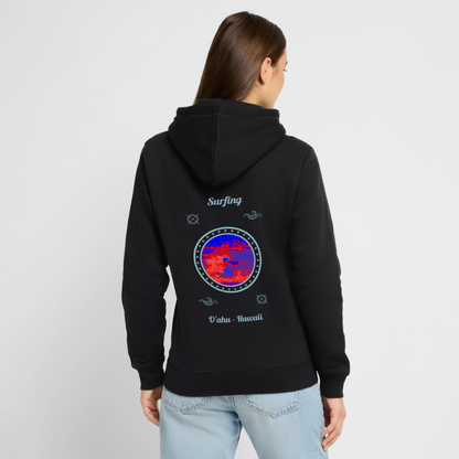 19.02.26 Taijn Toriijn "Surfing O´ahu" - Unisex Bio-Hoodie - Dunkle Farben - Schwarz