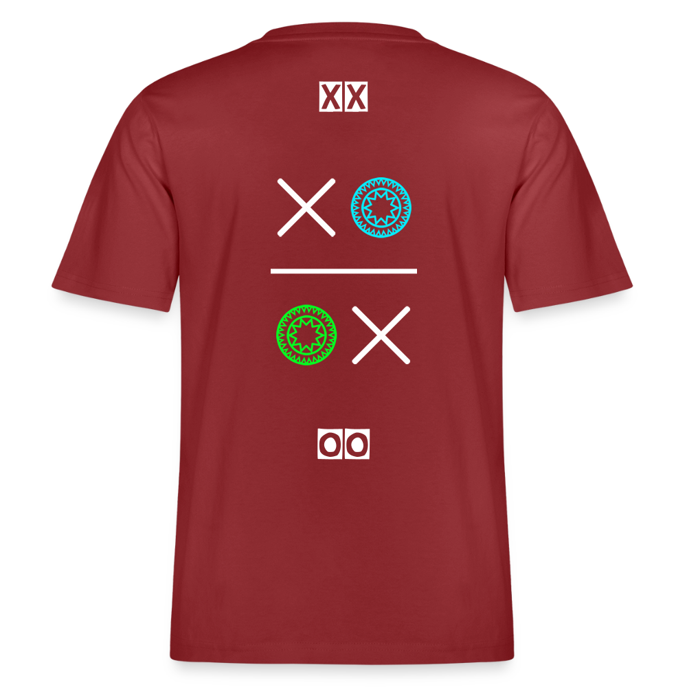 20.03.26 Taijn Torijn "Kisses & Hugs" - Stanley/Stella RELAXED FIT Unisex Bio Rundhals-T-Shirt - Dunkle Farben - Erdrot