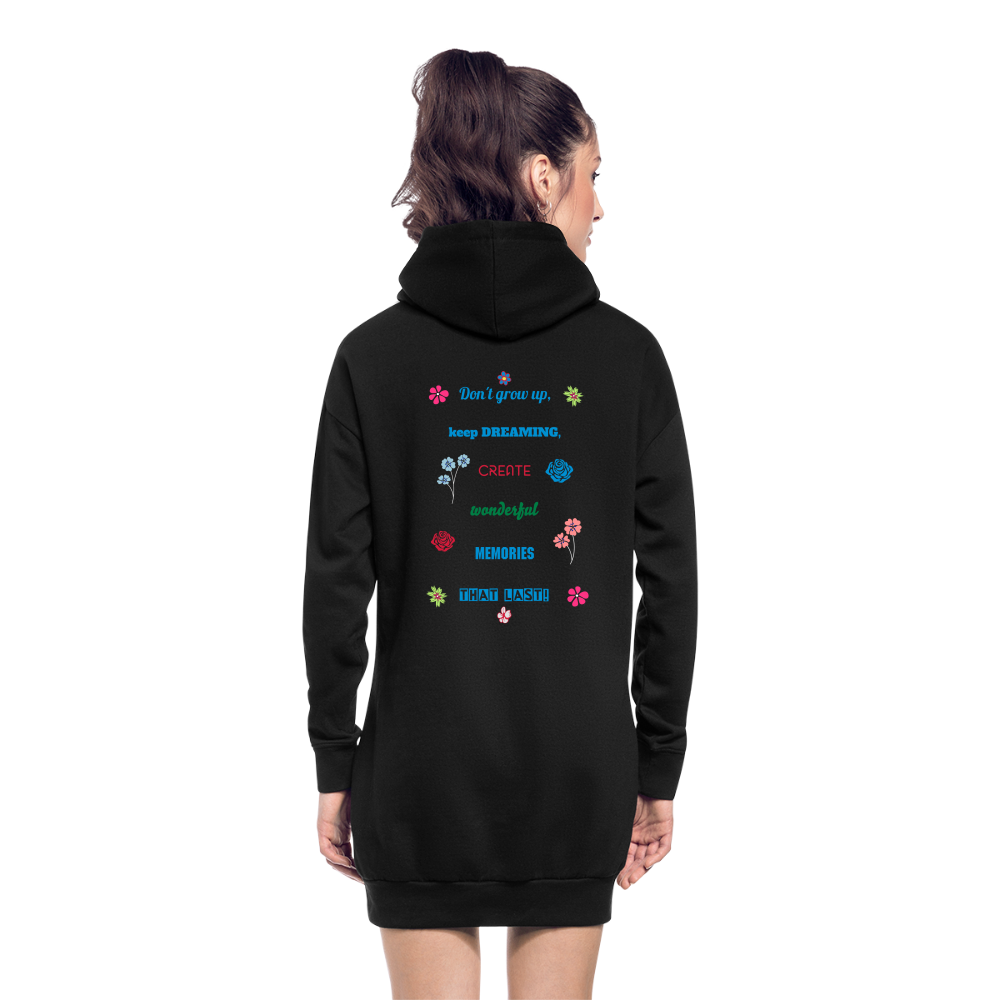 11.09.24 - II TaijnTorijn -"Memories that last." - Damen Hoodie Kleid - Schwarz - Schwarz