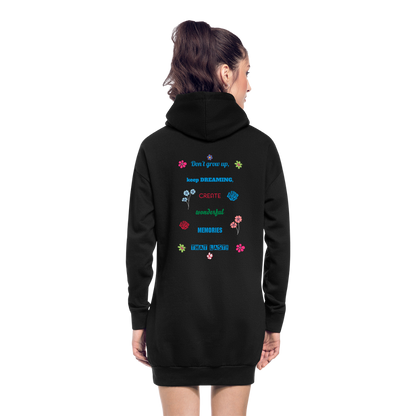 11.09.24 - II TaijnTorijn -"Memories that last." - Damen Hoodie Kleid - Schwarz - Schwarz