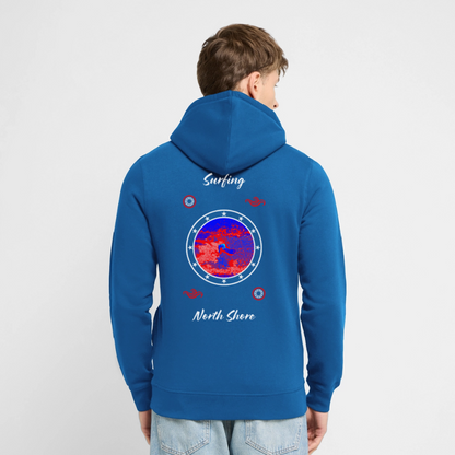 18.03.26 Taijn Toriijn "Surfing North Shore" - StanleyStella-Unisex Bio-Hoodie - Blau - Königsblau
