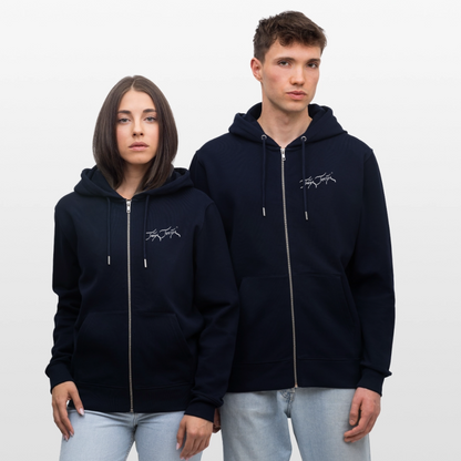 04.03.26 Taijn Toriijn "Surfing North Shore" - StellaStanley-Unisex Bio-ZIP-Hoodie - dunkle Farben - Navy