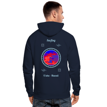 NEUNEU 24.09.24 Taijn Toriijn "Surfing O´ahu" - Unisex Bio-Hoodie - Dunkle Farben - Navy