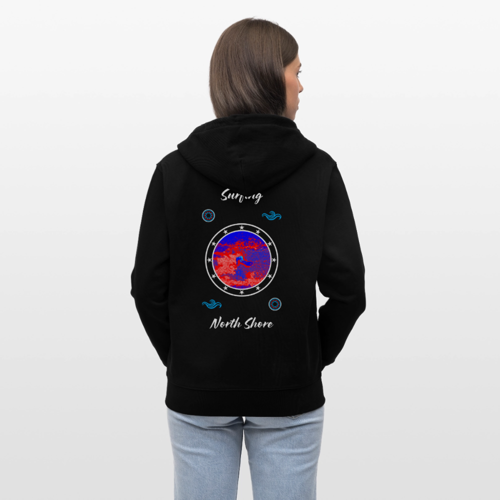 04.03.26 Taijn Toriijn "Surfing North Shore" - StellaStanley-Unisex Bio-ZIP-Hoodie - dunkle Farben - Schwarz