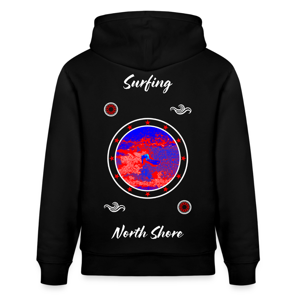 20.03.26 Taijn Toriijn "Surfing North Shore" - StanleyStella-Unisex Bio-Hoodie 2 - Dunkle Farben 2 - Schwarz