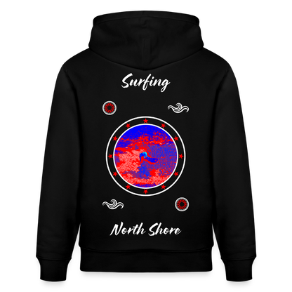 20.03.26 Taijn Toriijn "Surfing North Shore" - StanleyStella-Unisex Bio-Hoodie 2 - Dunkle Farben 2 - Schwarz