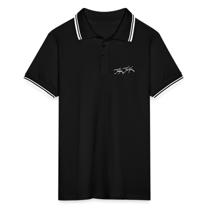 Männer Tipped Poloshirt - Schwarz/Weiß