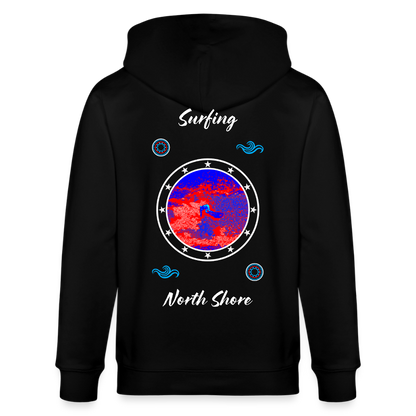 04.03.26 Taijn Toriijn "Surfing North Shore" - StellaStanley-Unisex Bio-ZIP-Hoodie - dunkle Farben - Schwarz