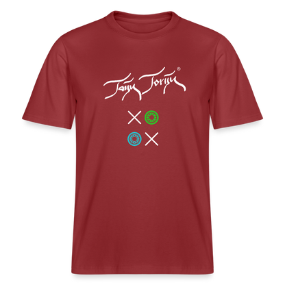 20.03.26 Taijn Torijn "Kisses & Hugs" - Stanley/Stella RELAXED FIT Unisex Bio Rundhals-T-Shirt - Dunkle Farben - Erdrot