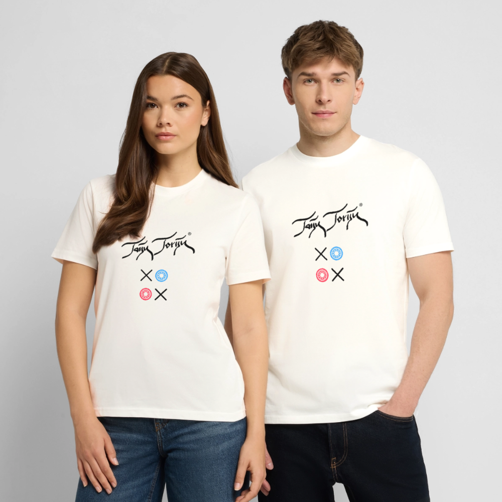 20.03.26 Taijn Torijn "Kisses & Hugs" - Stanley/Stella Unisex Bio-T-Shirt - Helle Farben - Naturweiß 