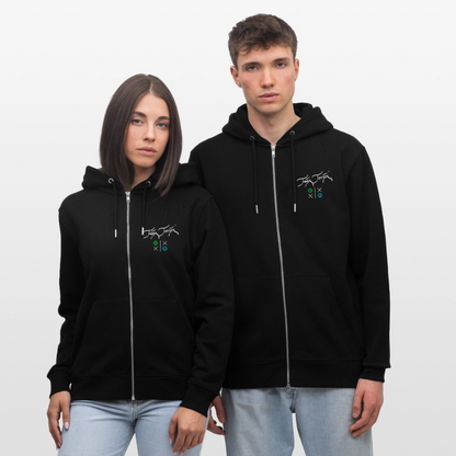 20.03.26 Taijn Torijn "Hugs N Kisses"- StanleyStella-Unisex Bio ZIP Hoodie - Dunkle Farben - Schwarz