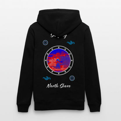 20.03.26 Taijn Toriijn "Surfing North Shore" - StanleyStella-Unisex Bio-Hoodie 2 - Schwarz & Navy - Schwarz