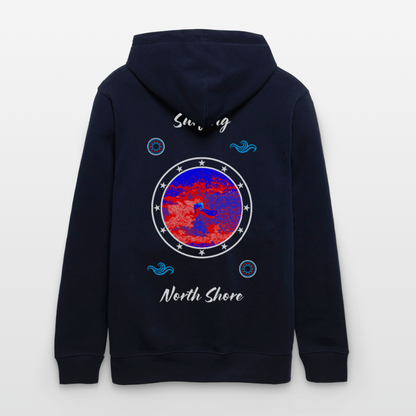 20.03.26 Taijn Toriijn "Surfing North Shore" - StanleyStella-Unisex Bio-Hoodie 2 - Schwarz & Navy - Navy