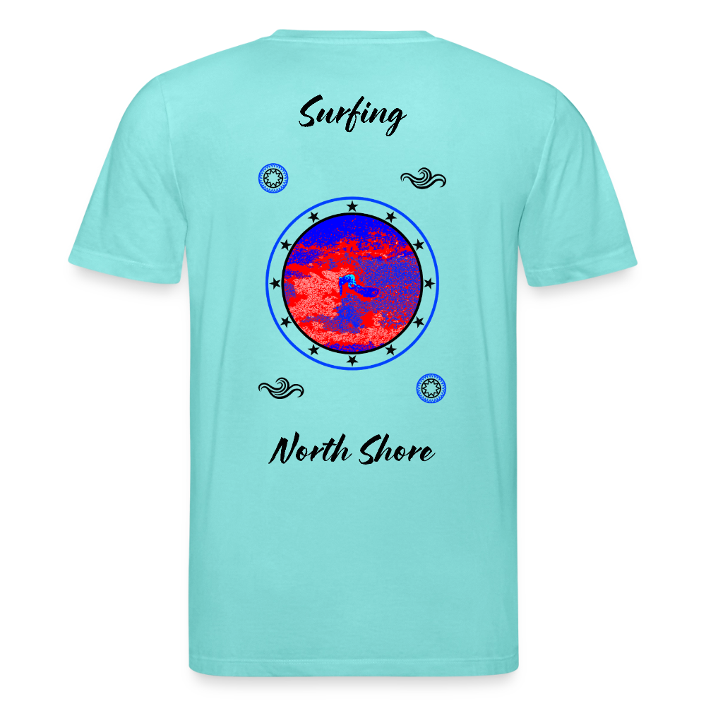 20.03.26 Taijn Toriijn "Surfing North Shore" - StanleyStella-Unisex Bio-T-Shirt - Helle Farben - Poolblau