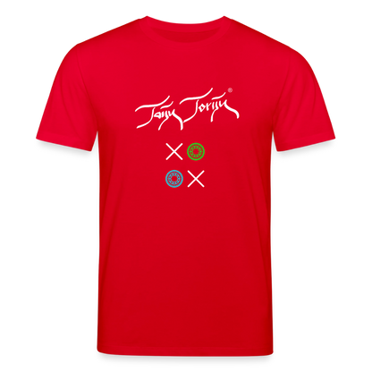 20.03.26 Taijn Torijn "Kisses & Hugs" - Stanley/Stella Unisex Bio Rundhals-T-Shirt - Dunkle Farben - Rot