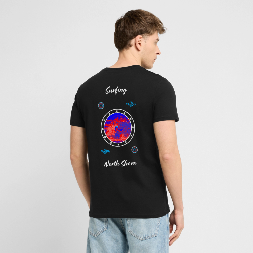 20.03.26 Taijn Toriijn "Surfing North Shore" - StanleyStella-Unisex Bio-T-Shirt - Dunkle Farben - Schwarz