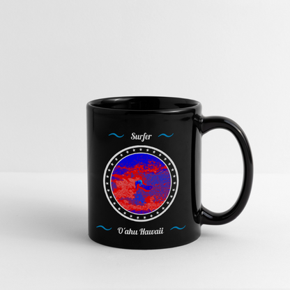 "Surfing North Shore - Hawaii" - Kaffeebecher - Schwarz