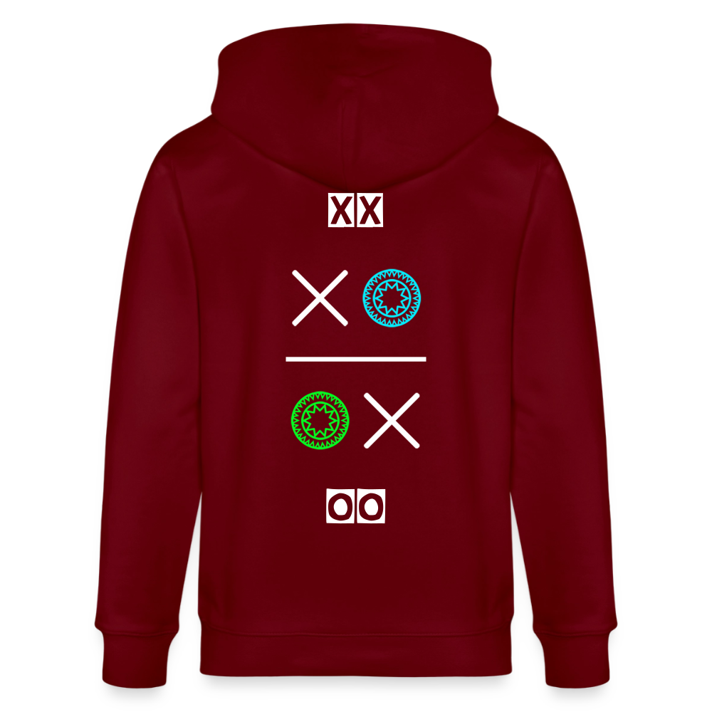 20.03.26 Taijn Torijn "Hugs N Kisses"- StanleyStella-Unisex Bio ZIP Hoodie - Dunkle Farben - Burgunderrot