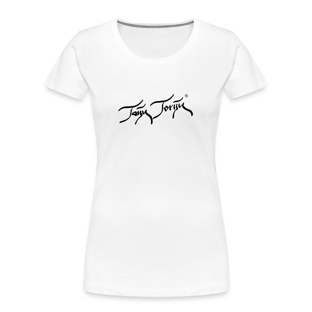 11.09.24 V5 TaijnTorijn - Taijn Torijn Signature" - Damen Bio T-Shirt - Weiß - Weiß