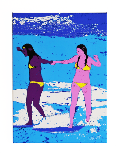 "2 Surfing Girls - O´ahu" - - - OPEN EDITION - - - Leinwand