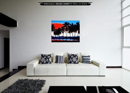 "Sunset Palms - Aitutaki" - - - OPEN EDITION - - - Leinwand