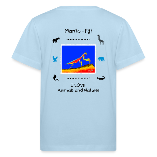 V2 - 20.10.23 Taijn Torijn "Mantis" KINDER Bio T-Shirt - Hellblau