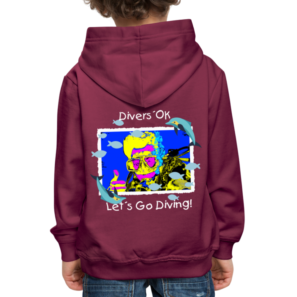 20.10.23 Taijn Torijn "Diver´s Ok - Let´s Go Diving" KINDER Premium Hoodie - Bordeaux