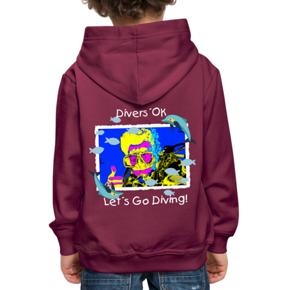 20.10.23 Taijn Torijn "Diver´s Ok - Let´s Go Diving" KINDER Premium Hoodie - Bordeaux