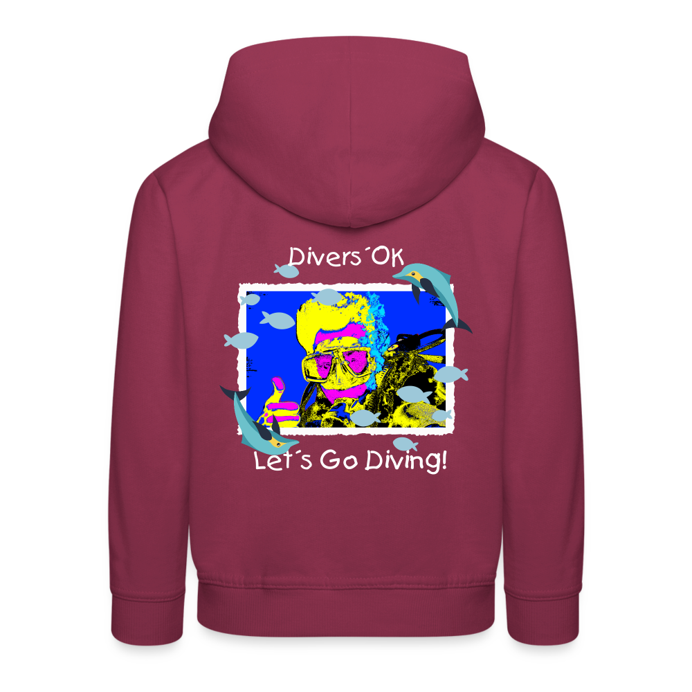 20.10.23 Taijn Torijn "Diver´s Ok - Let´s Go Diving" KINDER Premium Hoodie - Bordeaux