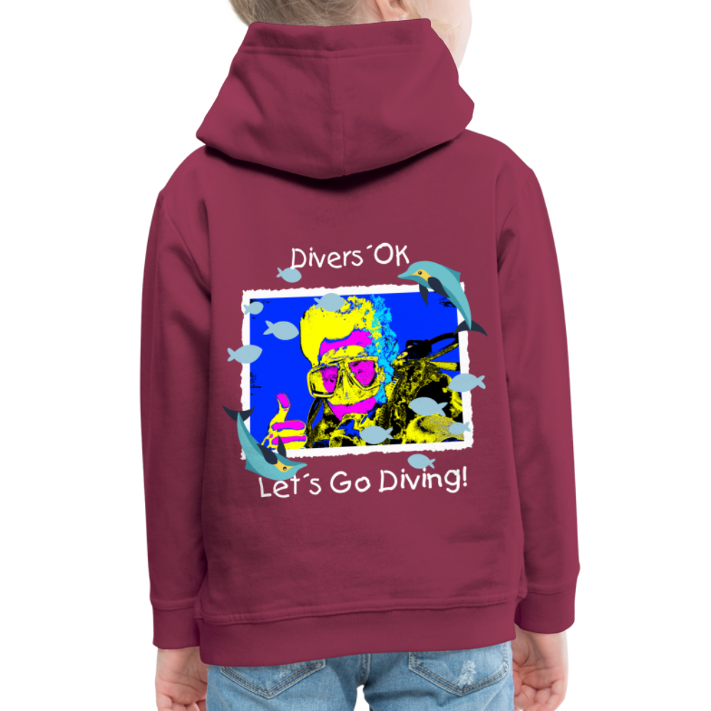 20.10.23 Taijn Torijn "Diver´s Ok - Let´s Go Diving" KINDER Premium Hoodie - Bordeaux