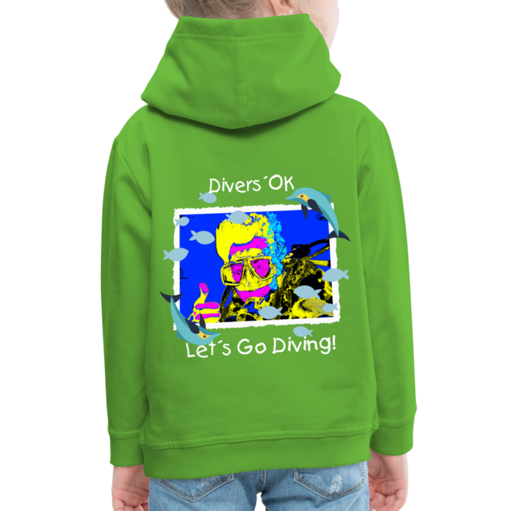 20.10.23 Taijn Torijn "Diver´s Ok - Let´s Go Diving" KINDER Premium Hoodie - Hellgrün