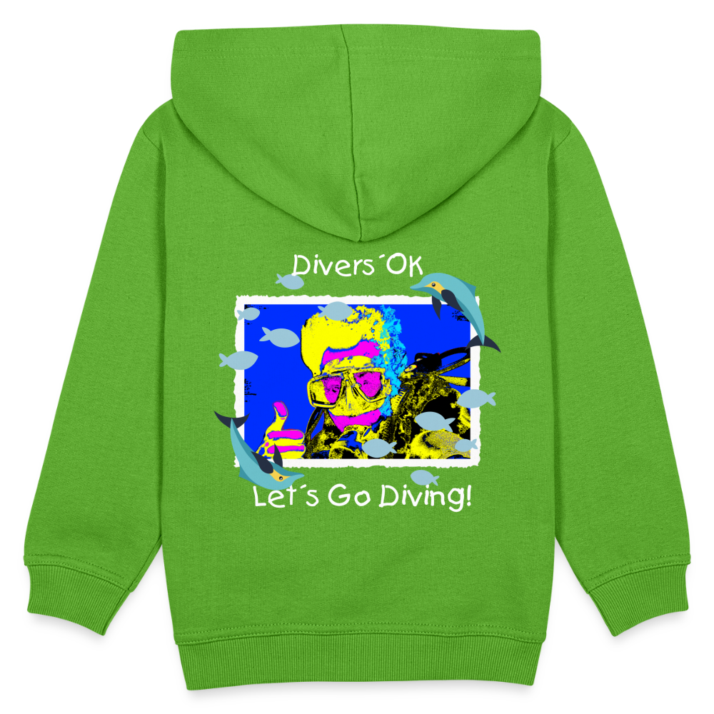 20.10.23 Taijn Torijn "Diver´s Ok - Let´s Go Diving" KINDER Premium Hoodie - Hellgrün